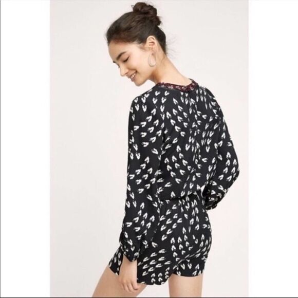 Ranna Gill Anthropologie Long Sleeve Printed Madine Romper Size small - Picture 12 of 13